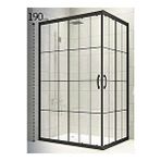Durul Dikdörtgen 5 mm Komple Buzlu Siyah Karolaj Yükseklik 190 cm 110x120 cm Duşakabin