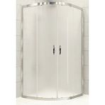 Durul Duşakabin Oval Parlak Profil Buzlu 5mm Cam Yükseklik 190 Cm - Ölçü : 90x90 Cm Gri
