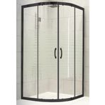 Durul Duşakabin Oval Siyah 5mm Çizgili Yükseklik 190 cm - 100X100 cm