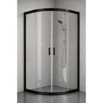 Durul Duşakabin Oval Siyah Profil Şeffaf 5mm Cam Yükseklik 190 Cm - Ölçü : 100x100 Cm
