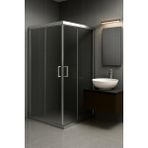 Durul Füme Temper Cam Elegant Seri Kare Krom Profil 85x135 cm Duşakabin