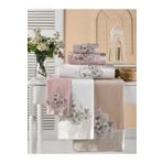 Durul Kadife Fantezi Güpürlü Banyo Havlusu Sepet Model 70x140 cm 3 Lü