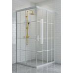 Durul Kare 5 MM Beyaz Çizgi Yükseklik 190 CM 80x115 CM Duşakabin