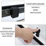 Durul Kare Duşakabin Karolaj Desen 5mm Temperli Cam Siyah Profil Modern Tasarım Alüminyum Malzeme Yükseklik 190 cm - 90x90