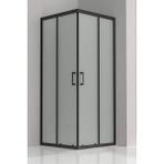 Durul Kare Duşakabin Siyah Alüminyum 5mm Buzlu Cam ile Şık ve Kullanışlı 130x75 cm - 75X130