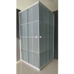 Durul Kare Komple Buzlu Beyaz Çizgi Cam 70x95 cm Duşakabin