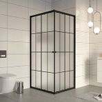 Durul Kare Siyah Çizgi Buzlu Cam 70x75 CM Duşakabin