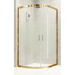 Durul Oval Altın Profil Çizgili 5 mm Cam Yükseklik 190 cm 80x80 cm Duşakabin