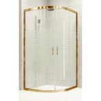 Durul Oval Altın Profil Çizgili 5 mm Cam Yükseklik 190 cm 90x90 cm Duşakabin