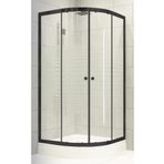 Durul Oval Siyah Cam 80x80 cm Duşakabin