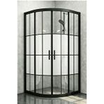 Durul Oval Siyah Çizgi Ortası Buzlu 5 mm Yükseklik 190 cm 100x100 cm Duşakabin