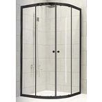 Durul Oval Siyah Profil Çizgili 5 mm Cam Yükseklik 190 cm 80x80 cm Duşakabin