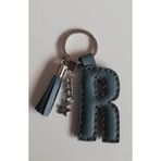 Durush Collection Anahtarlık Gri Hakiki Deri "r" Harfi (HAND MADE) Tek Ebat