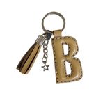 Durush Collection Gerçek Deri "B" Harfi Anahtarlık Camel Tek Ebat