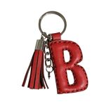 Durush Collection Gerçek Deri "B" Harfi Anahtarlık Kırmızı Tek Ebat