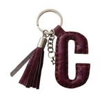 Durush Collection Gerçek Deri "C" Harfi Anahtarlık Bordo Tek Ebat