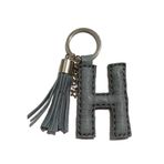 Durush Collection Gerçek Deri "H" Harfi Anahtarlık Gri mavi Tek Ebat