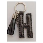 Durush Collection Gerçek Deri "H" Harfi Anahtarlık Gümüş Tek Ebat