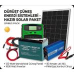 Dürüst Güneş Enerji Sistemleri hazır Solar Paket - 120W Panel, 80AH Akü, 1000W Inverter
