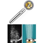 Duş Başlığı Turbo Basınçlı Ayarlanabilir Start Stop Tuş Su Tasarrufu 360 Döner (gold)