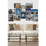 Düş Duvarı 12 Parça Amerika Hollywood Desenli MDF Duvar Tablosu