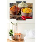 Düş Duvarı 3 Parça Baharat Desenli MDF Duvar Tablosu