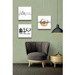 Düş Duvarı 3 Parça Cafe Aksesuar Desenli MDF Duvar Tablosu