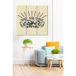 Düş Duvarı 3 Parça Cafe Dekor Desenli MDF Duvar Tablosu