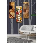 Düş Duvarı 3 Parça Cafe Restaurant Baharat Desenli MDF Duvar Tablosu