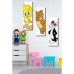 Düş Duvarı 3 Parça Çizgi Kahraman Desenli MDF Duvar Tablosu