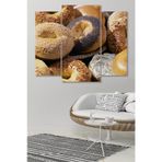 Düş Duvarı 3 Parça Ekmek Çörek Fırın Desenli MDF Duvar Tablosu