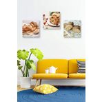 Düş Duvarı 3 Parça Fırın Pastane Desenli MDF Duvar Tablosu