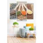 Düş Duvarı 3 Parça Hububat Desenli MDF Duvar Tablosu