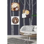 Düş Duvarı 3 Parça Kahve Cafe Desenli MDF Duvar Tablosu