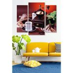 Düş Duvarı 3 Parça Kahve Çekirdeği Desenli MDF Duvar Tablosu