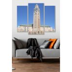 Düş Duvarı 3 Parça Kasabılanka Cami Desenli MDF Duvar Tablosu