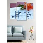 Düş Duvarı 3 Parça Love MDF Duvar Tablosu