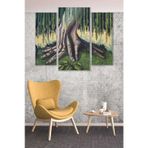 Düş Duvarı 3 Parça Modern Desenli Ağaç MDF Duvar Tablosu