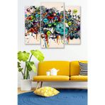 Düş Duvarı 3 Parça Modern Stil Desenli MDF Duvar Tablosu