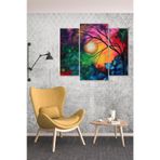 Düş Duvarı 3 Parça Modern Stil Renkli MDF Duvar Tablosu