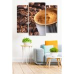 Düş Duvarı 3 Parça Osmanlı Kahve Desenli MDF Duvar Tablosu