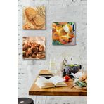 Düş Duvarı 3 Parça Pastane Ekmek Poğaca Desenli MDF Duvar Tablosu