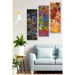Düş Duvarı 3 Parça Renkli Modern Sanat MDF Duvar Tablosu