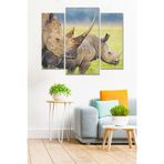 Düş Duvarı 3 Parça Safari Afrika Desenli MDF Duvar Tablosu
