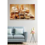 Düş Duvarı 5 Parça Fırın Ekmek Sepeti Desenli MDF Duvar Tablosu