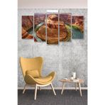 Düş Duvarı 5 Parça Kanyon Desenli MDF Duvar Tablosu