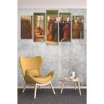 Düş Duvarı 5 Parça Osmanlı Desenli MDF Duvar Tablosu