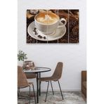 Düş Duvarı 5 Parça Sütlü Kahve Desenli MDF Duvar Tablosu