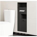 Duş, mutfak, oturma odası ve banyo için ideal olan bu paslanmaz çelik banyo rafı, entegre çöp tenekesi yerden tasarruf sağlayan bir çözümdür.