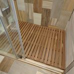 Duş Paspası Japon Tarzı Banyo Kaymaz Ayak Paspası, 3,5 mm Kalın Kare Büyük Tik Ahşap Duş Paspası, Dış/İç Duş için Doğal Rahat Ahşap Tahta (Boyut: 61x96.5x3.6 cm(61x96.5x3.